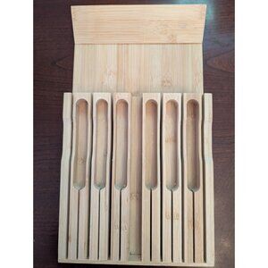Bamboo Knife Organizer Block Drawer Insert With 8 Slots Storage & Easy Access